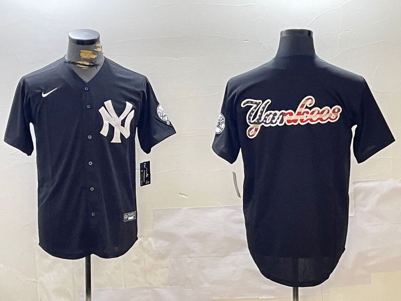 Men New York Yankees Blank Black Fashion Game Nike 2024 MLB Jersey style 4->women mlb jersey->Women Jersey